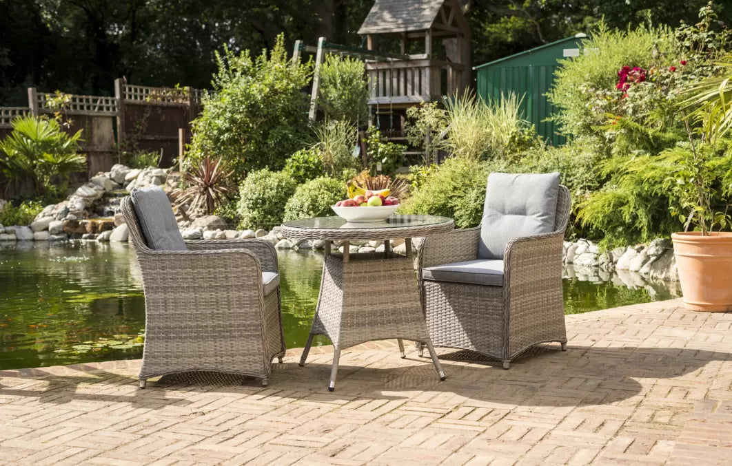 Milan Rattan Table & Chair Garden Bistro Set