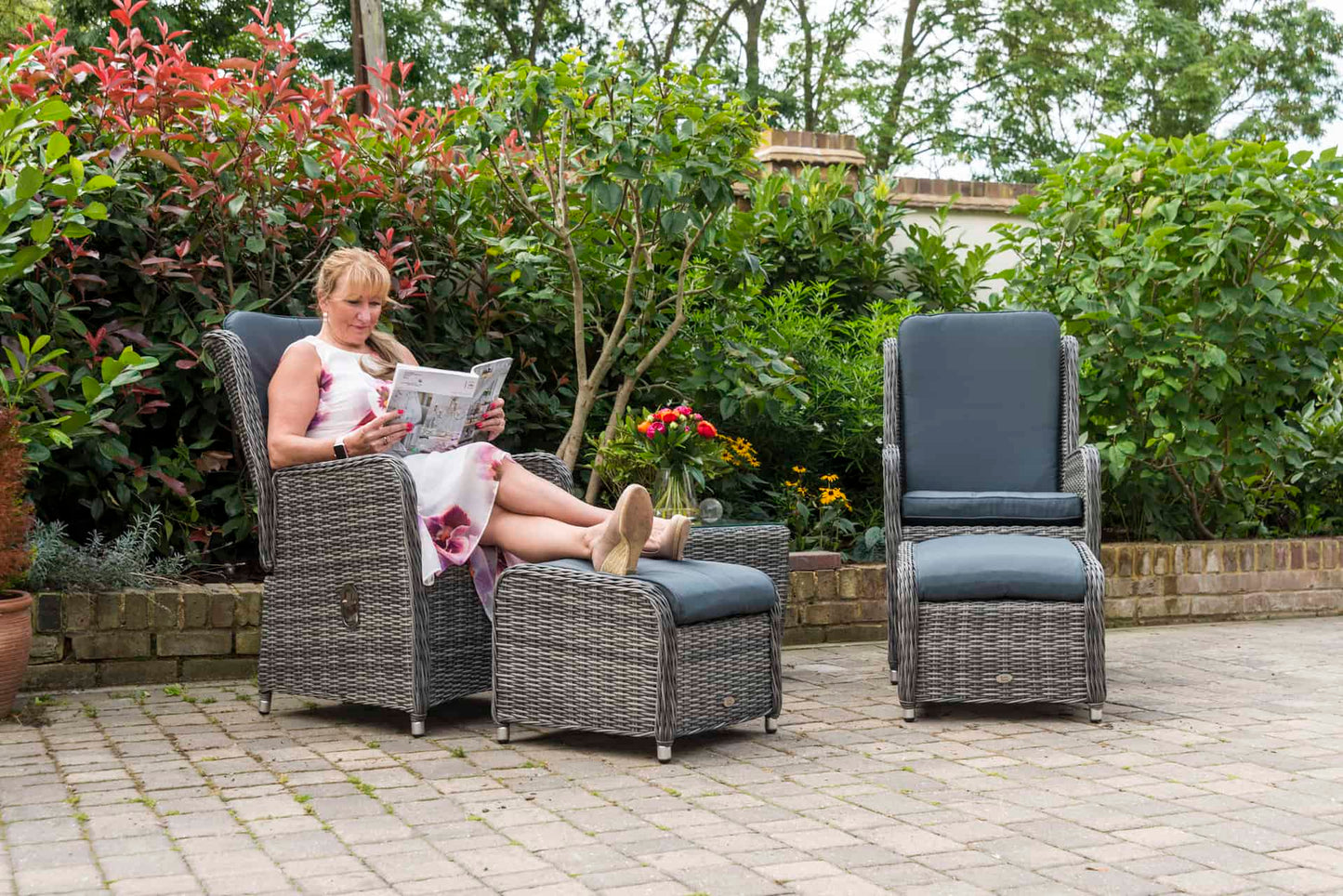 Seville Deluxe Reclining Lounge Set- GREY